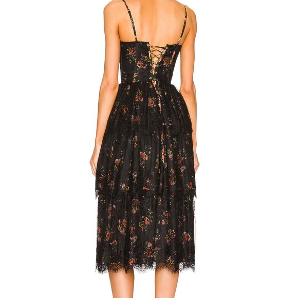 V Chapman Mia Midi Dress Sz 4 in Black - Picture 5 of 7